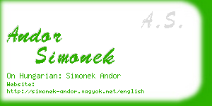 andor simonek business card